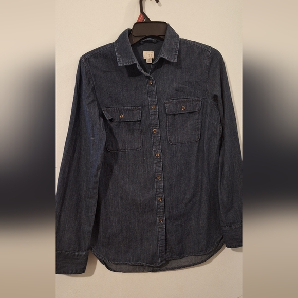 Denim Button-Up Shirt - Picture 1 of 5